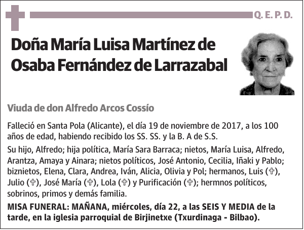 María Luisa Martínez de Osaba Fernández de Larrazabal