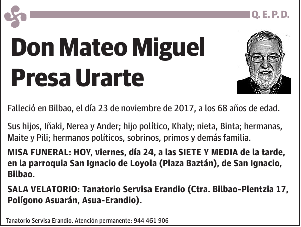 Mateo Miguel Presa Urarte