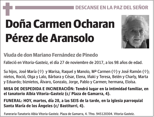 Carmen Ocharan Pérez de Aransolo