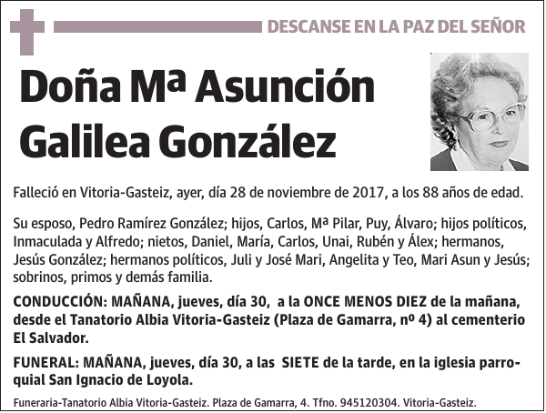 Mª Asunción Galilea González