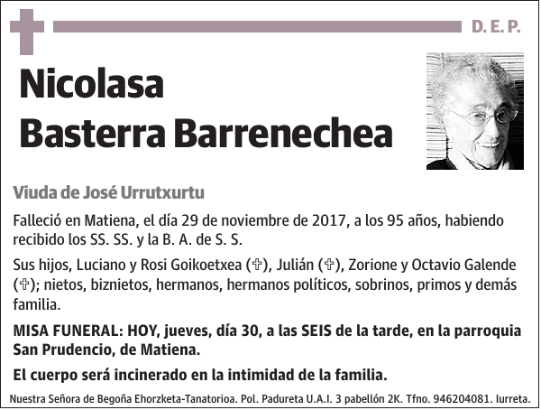 Nicolasa Basterra Barrenechea