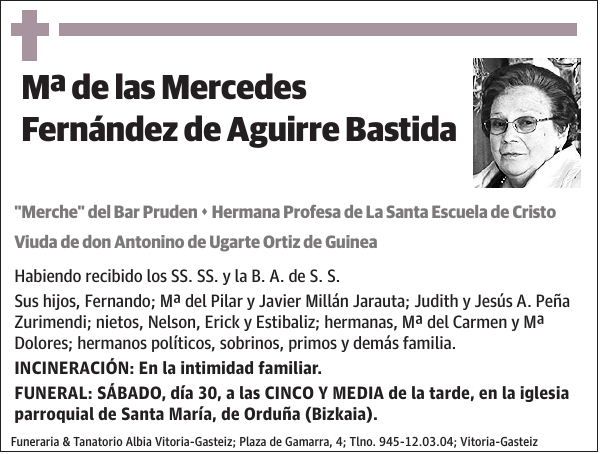 Mª de las Mercedes Fernández de Aguirre Bastida