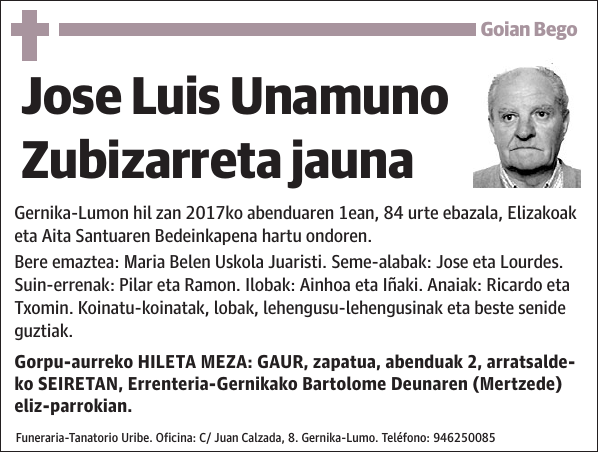 Jose Luis Unamuno Zubizarreta