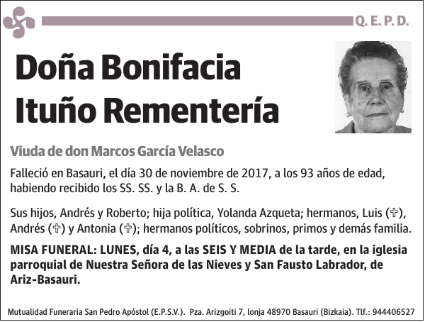 Bonifacia Ituño Rementería