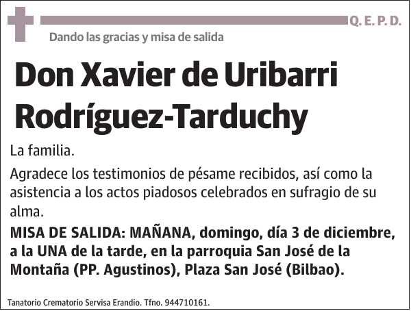 Xavier de Uribarri Rodríguez-Tarduchy