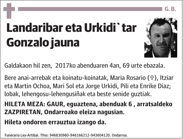 Landaribar eta Urkidi tar Gonzalo