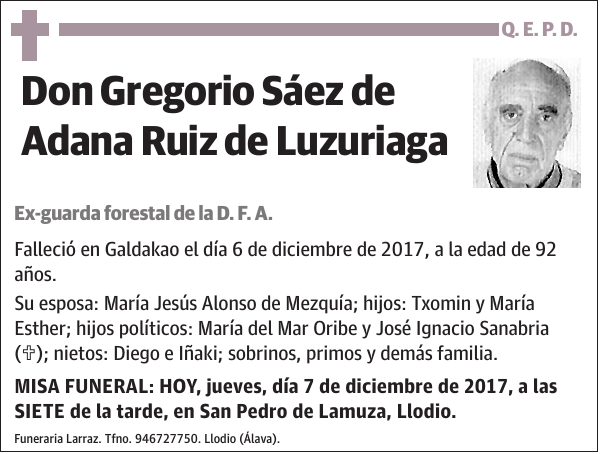 Gregorio Sáez de Adana Ruiz de Luzuriaga