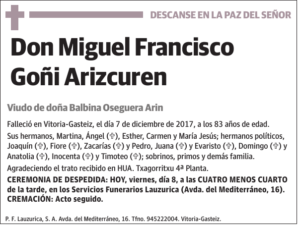 Miguel Francisco Goñi Arizcuren