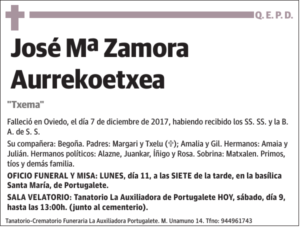 José Mª Zamora Aurrekoetxea