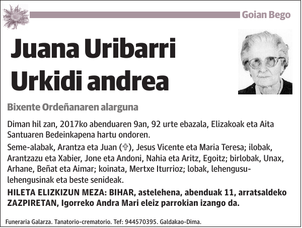 Juana Uribarri Urkidi