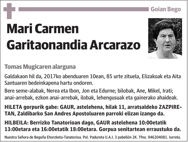 Mari Carmen Garitaonandia Arcarazo