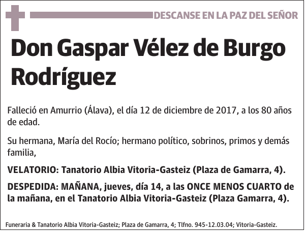 Gaspar Vélez de Burgo Rodríguez