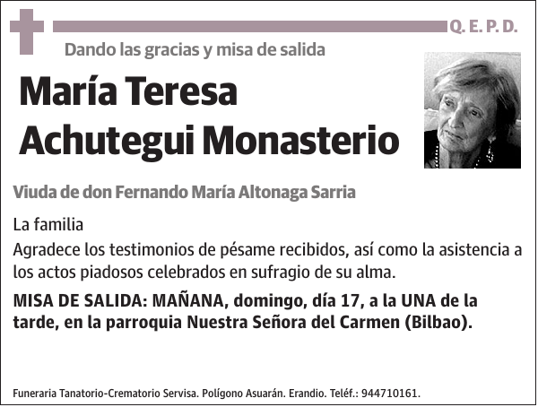 María Teresa Achutegui Monasterio