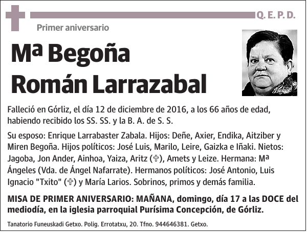 Mª Begoña Román Larrazabal