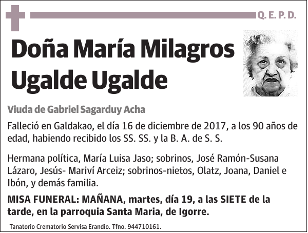 María Milagros Ugalde Ugalde