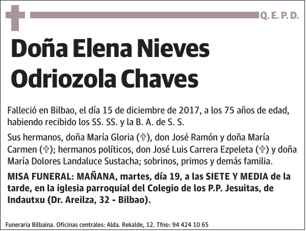 Elena Nieves Odriozola Chaves