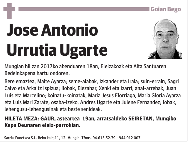 Jose Antonio Urrutia Ugarte