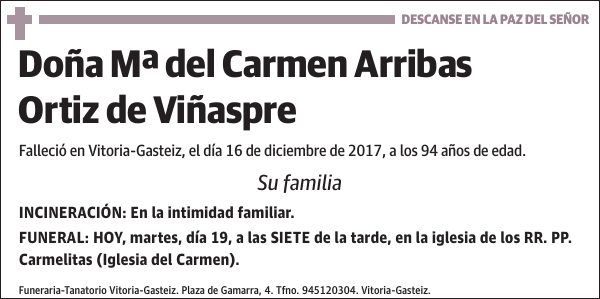 Mª del Carmen Arribas Ortiz de Viñaspre