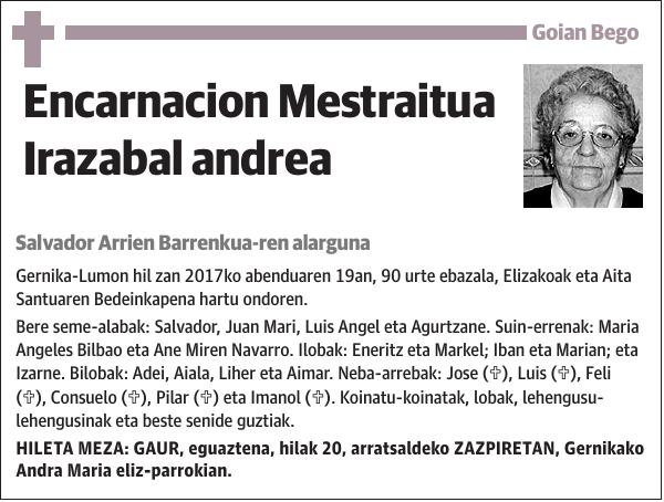 Encarnacion Mestraitua Irazabal