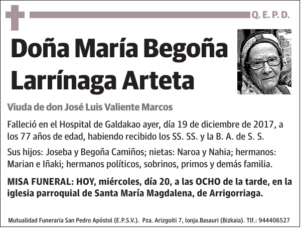 María Begoña Larrínaga Arteta