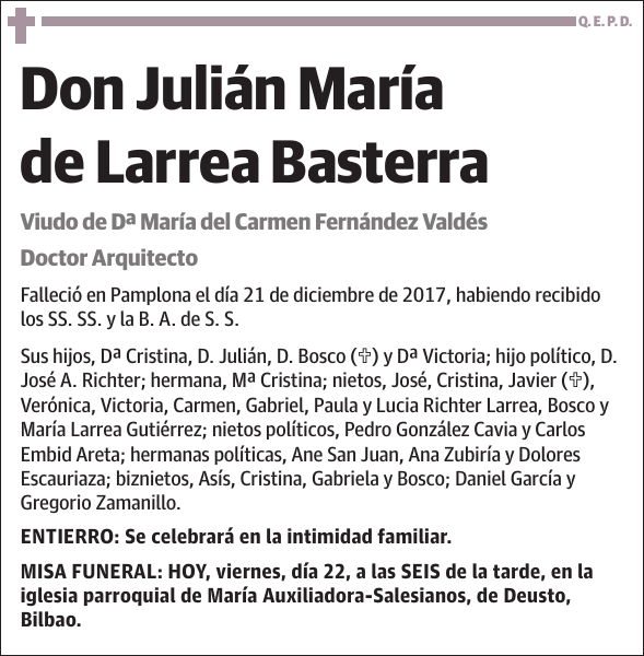 Julián María de Larrea Basterra