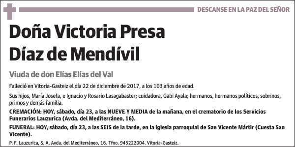 Victoria Presa Díaz de Mendívil