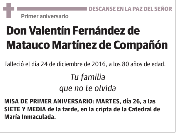 Valentín Fernández de Matauco Martínez de Compañón