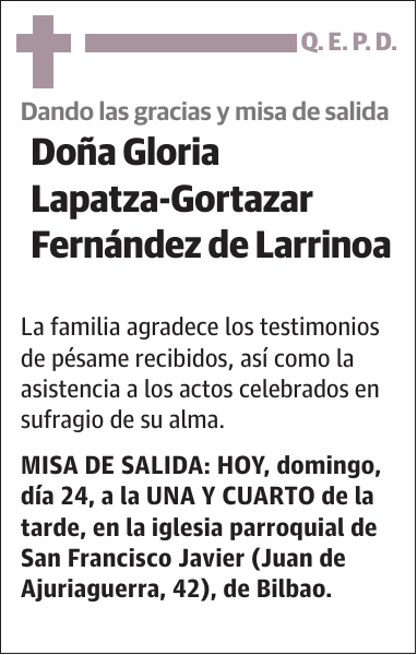 Gloria Lapatza-Gortazar Fernández de Larrinoa