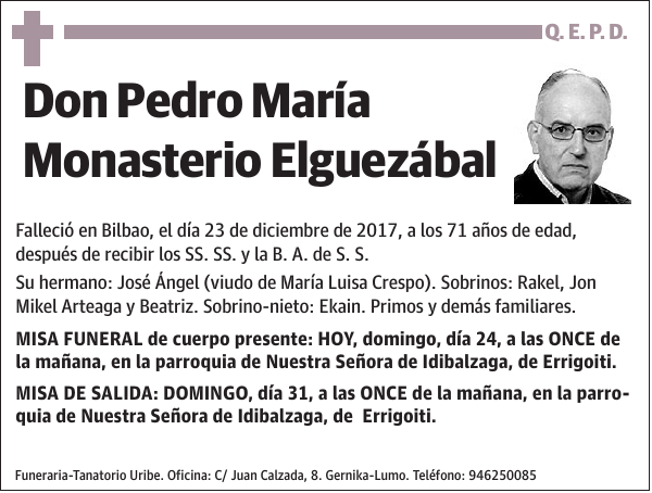 Pedro María Monasterio Elguezábal