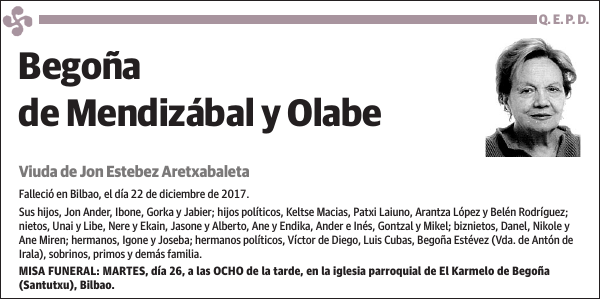 Begoña de Mendizábal y Olabe