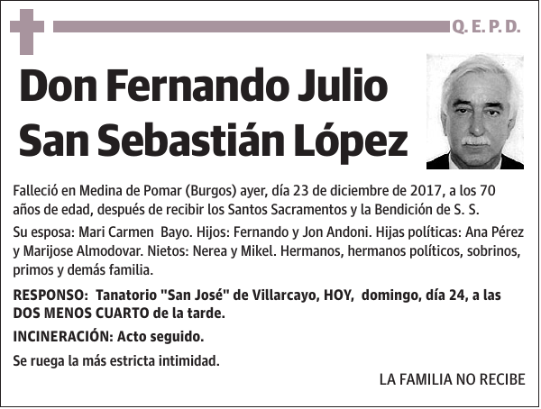 Fernando Julio San Sebastián López