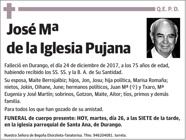 José Mª de la Iglesia Pujana