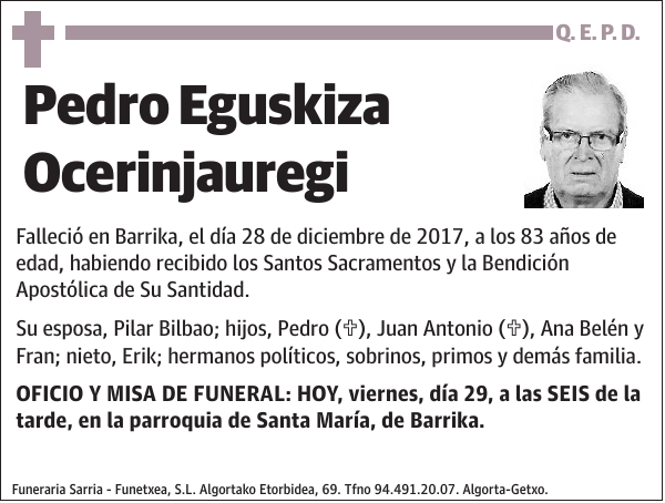 Pedro Eguskiza Ocerinjauregi