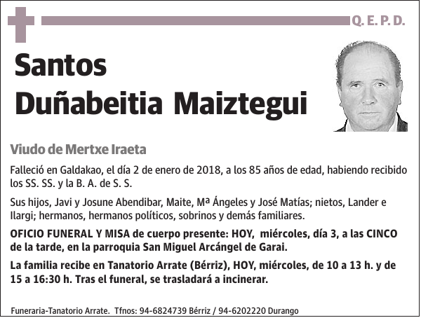 Santos Duñabeitia Maiztegui