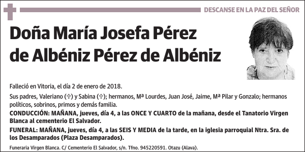 María Josefa Pérez de Albéniz Pérez de Albéniz