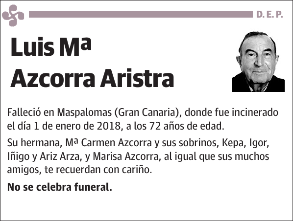 Luis Mª Azcorra Aristra