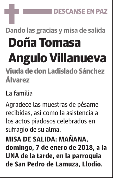 Tomasa Angulo Villanueva