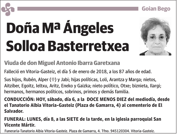 Mª Ángeles Solloa Basterretxea