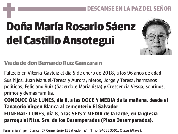 María Rosario Sáenz del Castillo Ansotegui