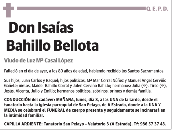 Isaías Bahillo Bellota