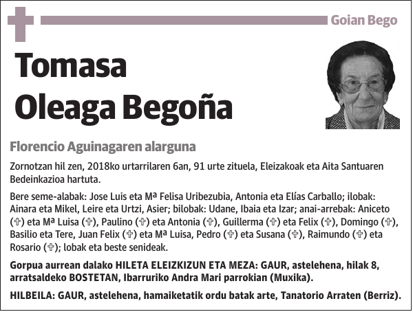 Tomasa Oleaga Begoña