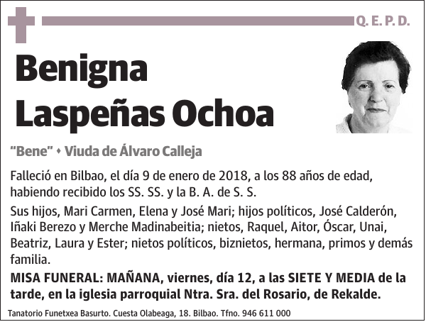 Benigna Laspeñas Ochoa