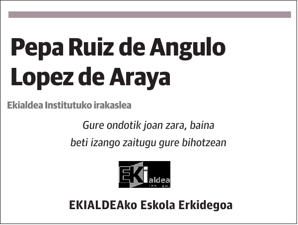 Pepa Ruiz de Angulo Lopez de Araya