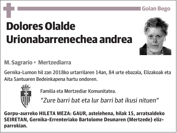 Dolores Olalde Urionabarrenechea