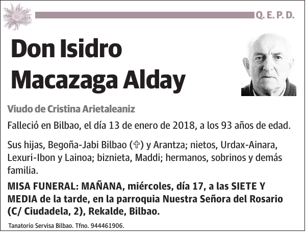 Isidro Macazaga Alday