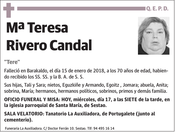 Mª Teresa Rivero Candal