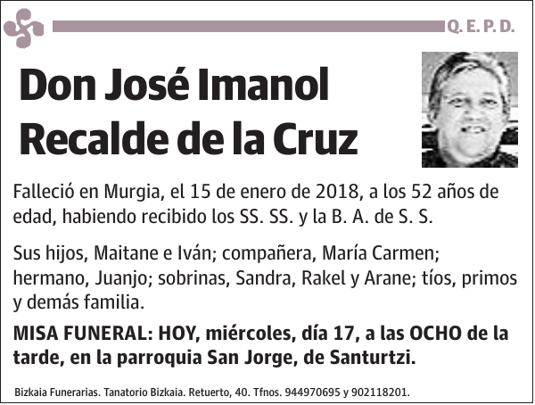 José Imanol Recalde de la Cruz