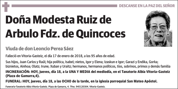 Modesta Ruiz de Arbulo Fdz. de Quincoces