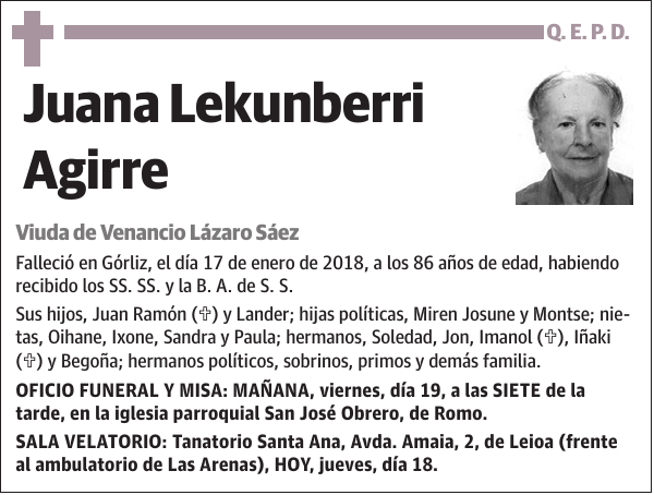 Juana Lekunberri Agirre