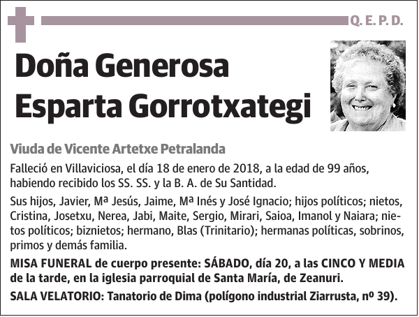 Generosa Esparta Gorrotxategi